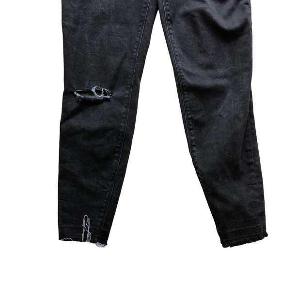 Spanx Jeans Distressed Pull On Stretch Skinny Black Size Medium - Picture 3 of 12